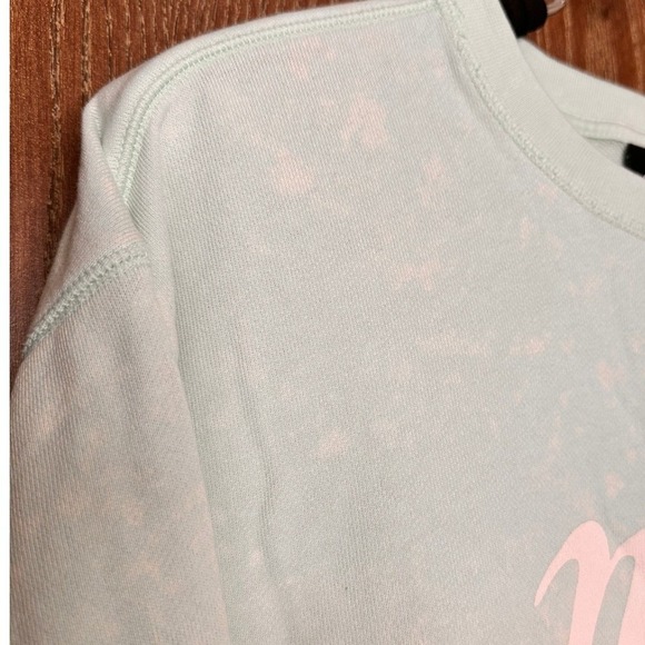 Nike Womens Long Sleeve Crop Top Sweatshirt 1X Mint Green Tie Dye Logo Graphic - Picture 3 of 6